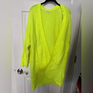 American Vintage Neon Yellow Open-Front Women's Cardigan